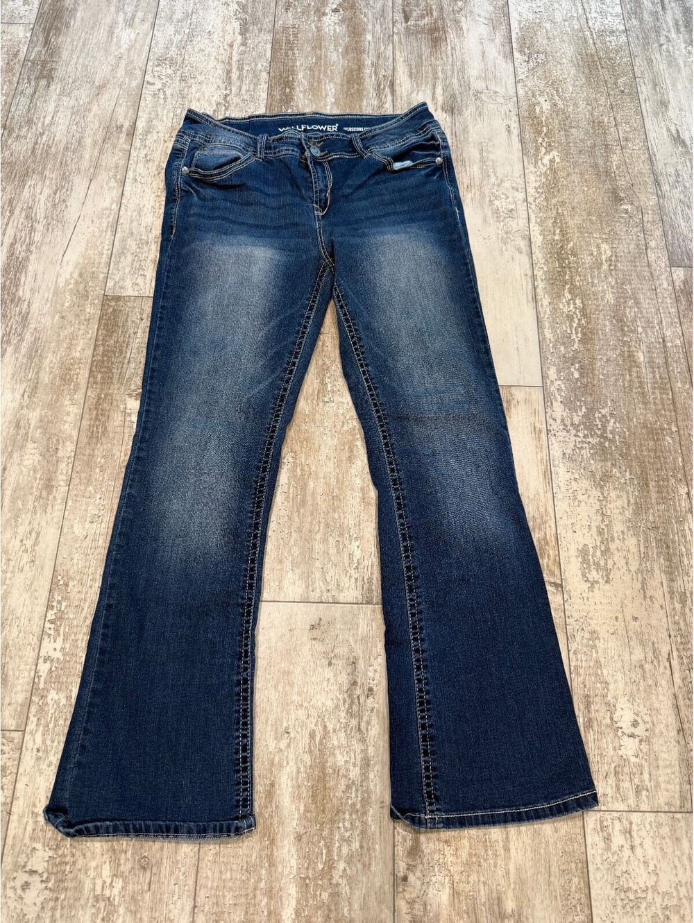 WallFlower Womens 13 Luscious Curvy Bootcut Jeans Y2K Dark Wash